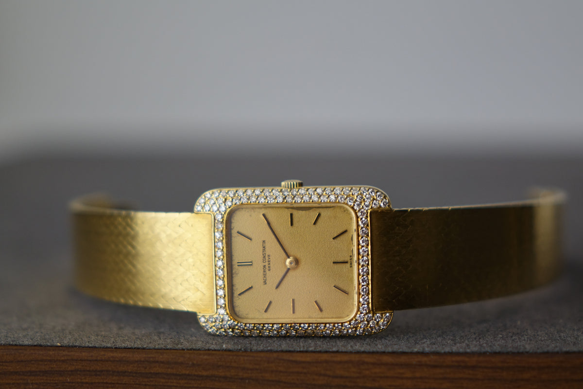 Vintage Vacheron Constantin Ladies Yellow gold diamond bezel 15212