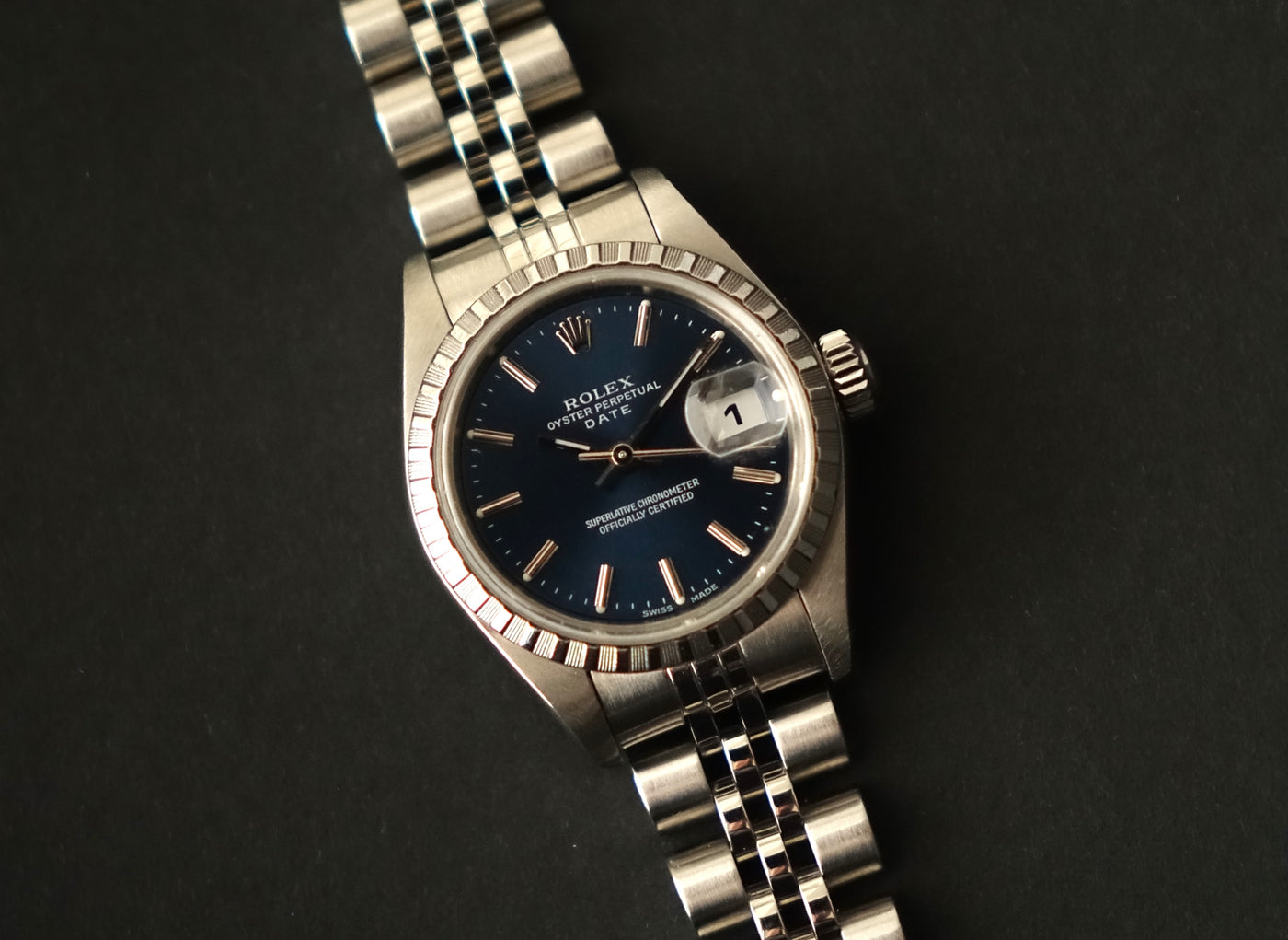 Rolex Oyster Perpetual Lady Date 26 79240 blue dial Wristime