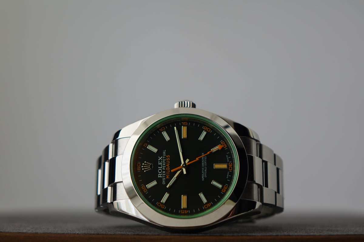 Rolex Milgauss 116400GV green crystal full set