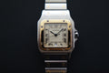 Cartier Santos Galbee 187901 men size half gold quartz
