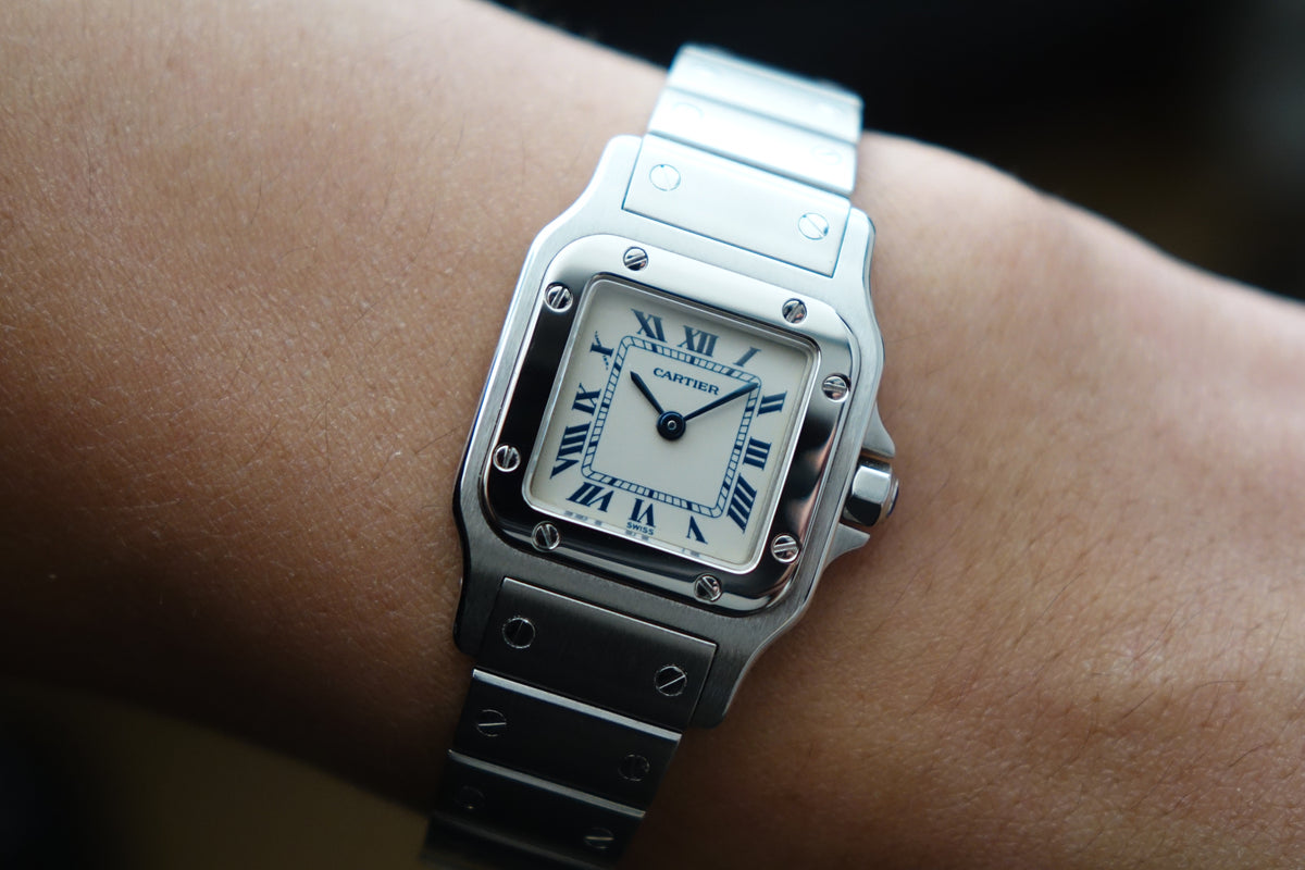 Cartier Santos Galbee W20017D6 1565 blue roman indices watch only