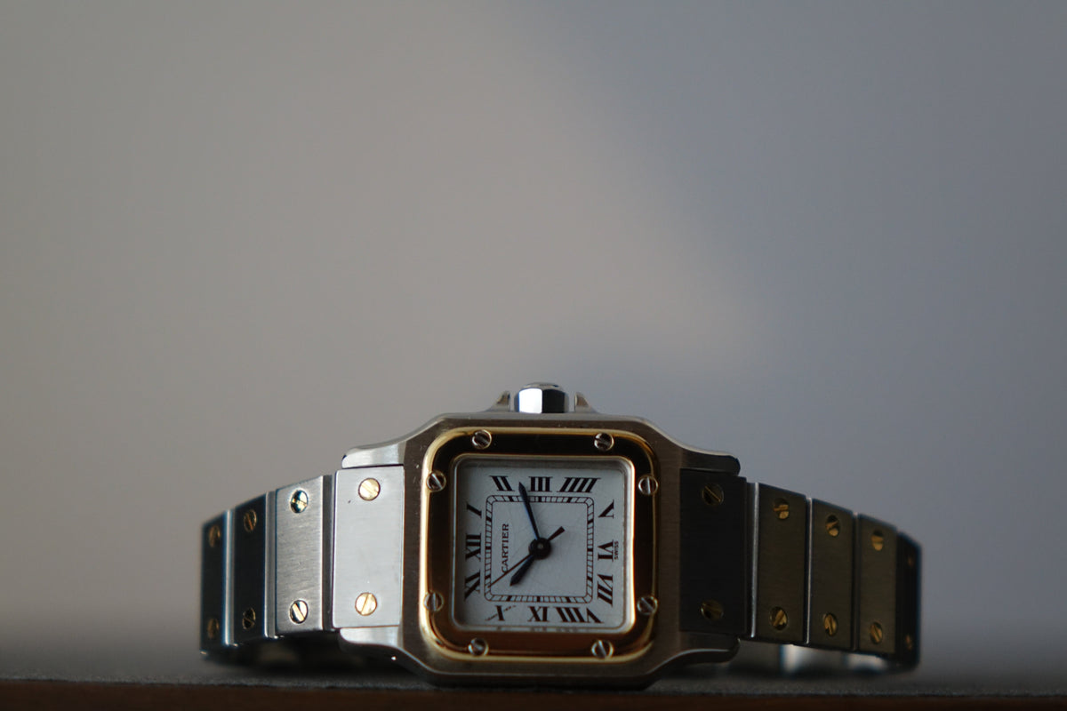 Cartier Santos Carrée SM half gold 0902 watch only