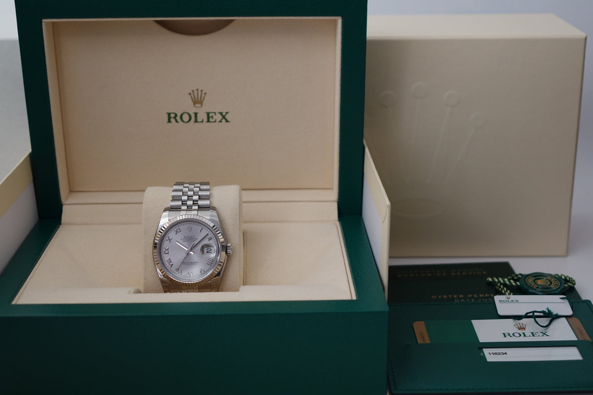 NOS Stickers Rolex Datejust 116234 grey/ silver roman dial full set