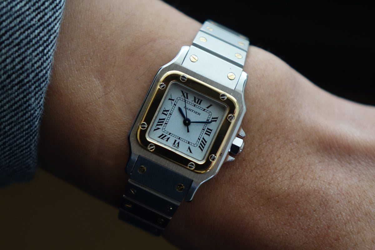 Cartier Santos Carrée SM half gold 0902 watch only