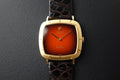 Rolex Cellini 4084 red vignette dial 18k gold
