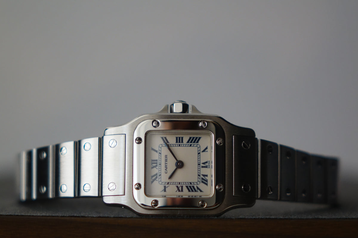 Cartier Santos Galbee W20017D6 1565 blue roman indices watch only
