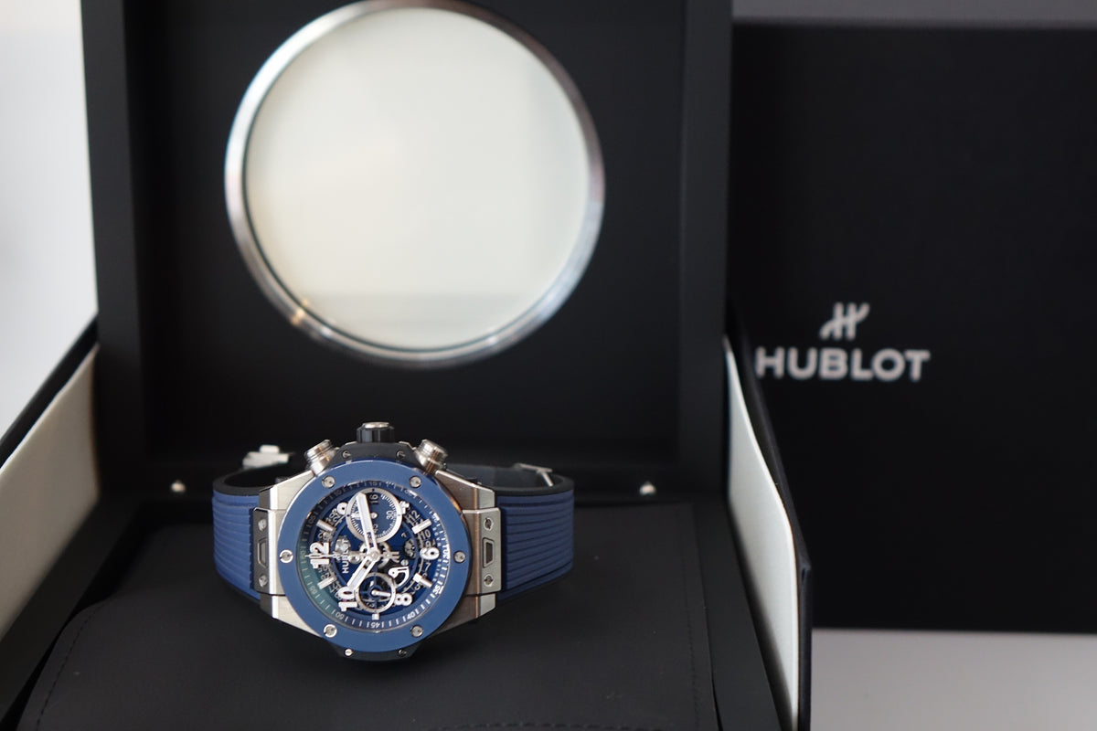 Hublot Big Bang Unico Titanium Blue Ceramic 421.NL.5170.RX full set