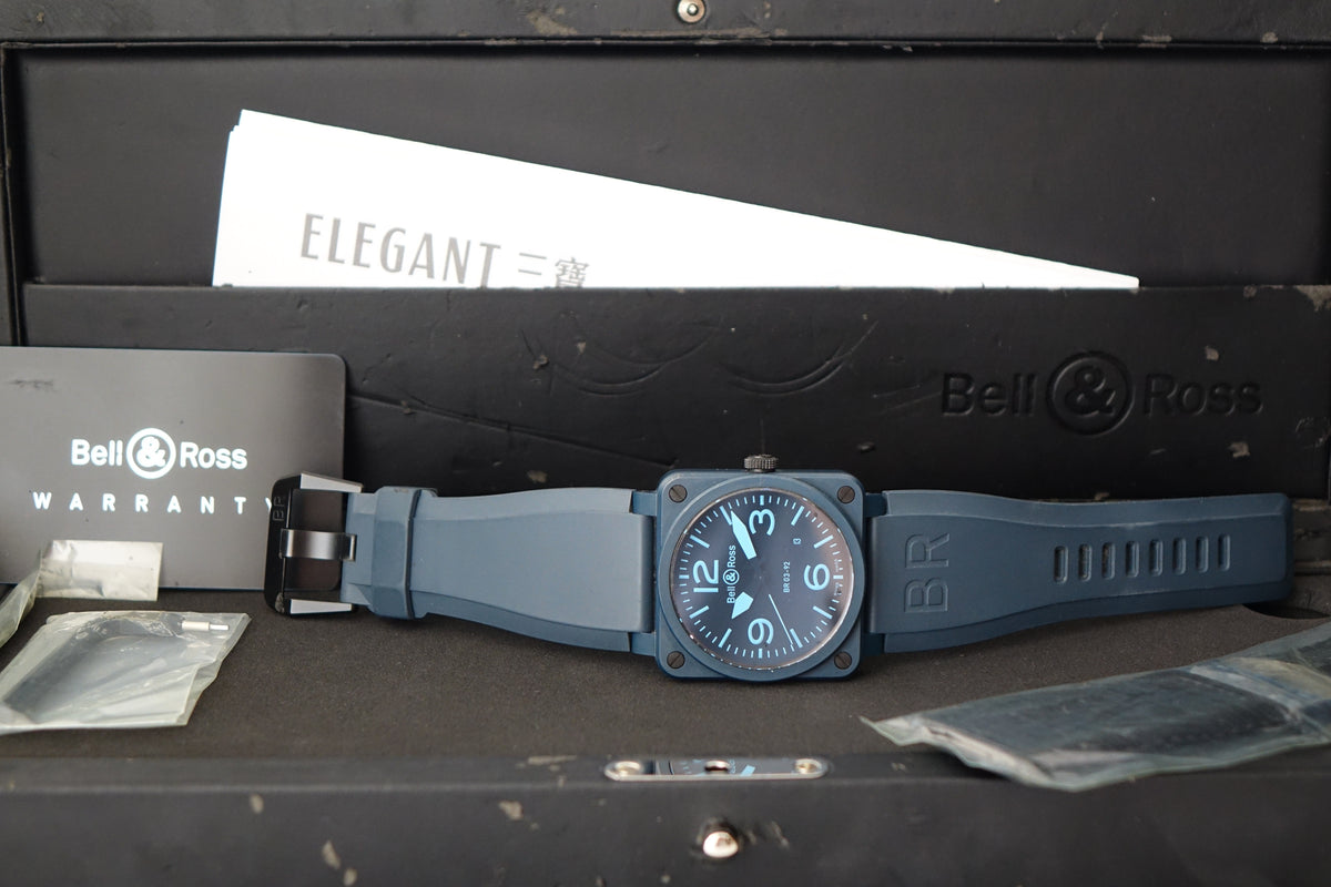 Bell & Ross Blue Ceramic BR03-92 full set