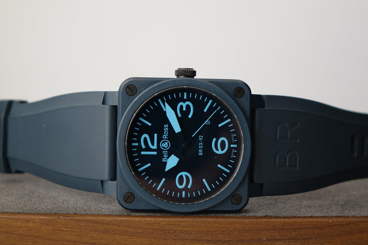 Bell & Ross Blue Ceramic BR03-92 full set