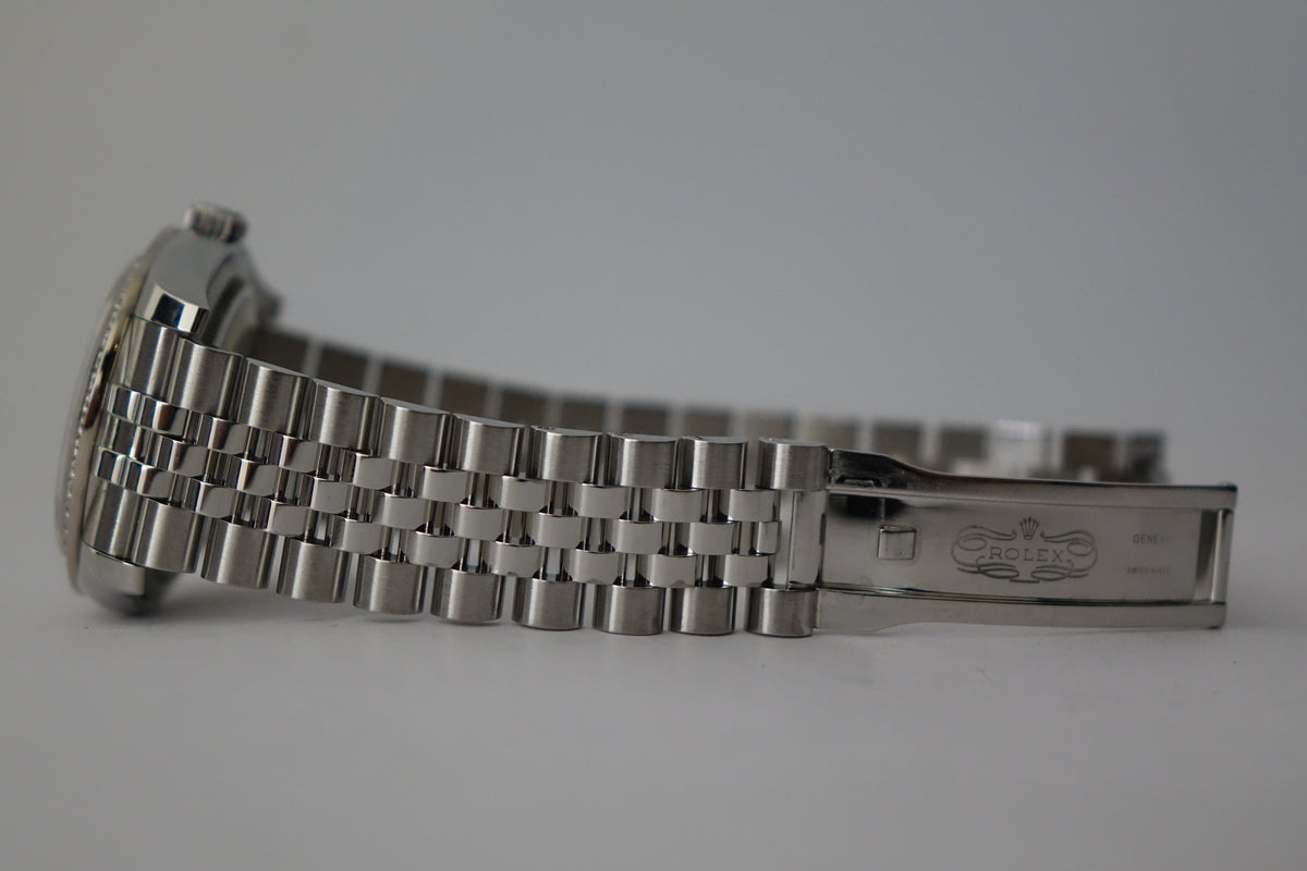 Rolex Datejust 36 116244 MOP Tahitian dial factory diamond bezel full set