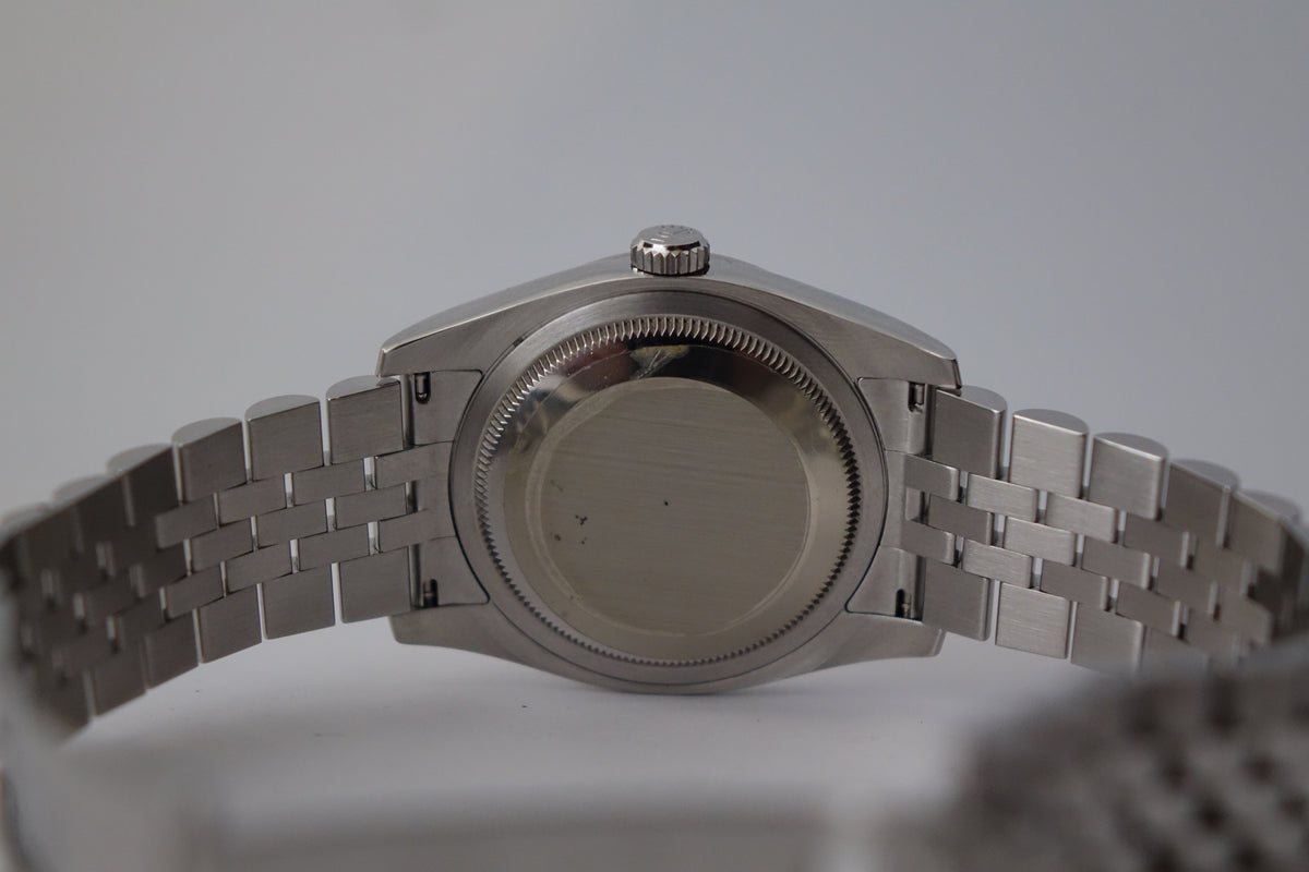 Rolex Datejust 36 116244 MOP Tahitian dial factory diamond bezel full set