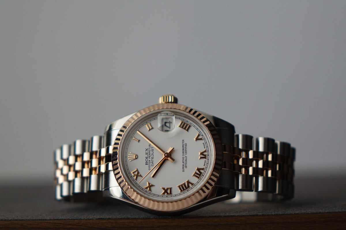 Rolex Datejust 31 178271 rosegold fluted jubilee full set
