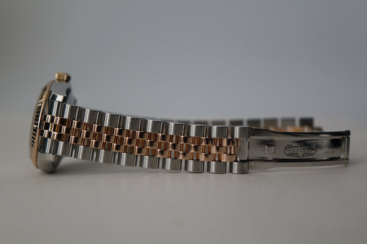 Rolex Datejust 31 178271 rosegold fluted jubilee full set