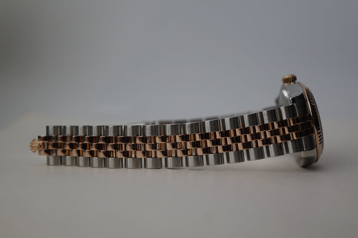 Rolex Datejust 31 178271 rosegold fluted jubilee full set