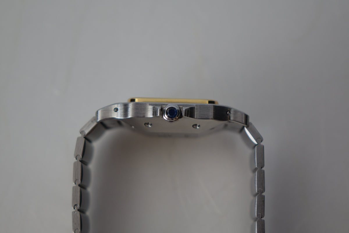Cartier Santos Carree 2961 half gold ghost dial watch only