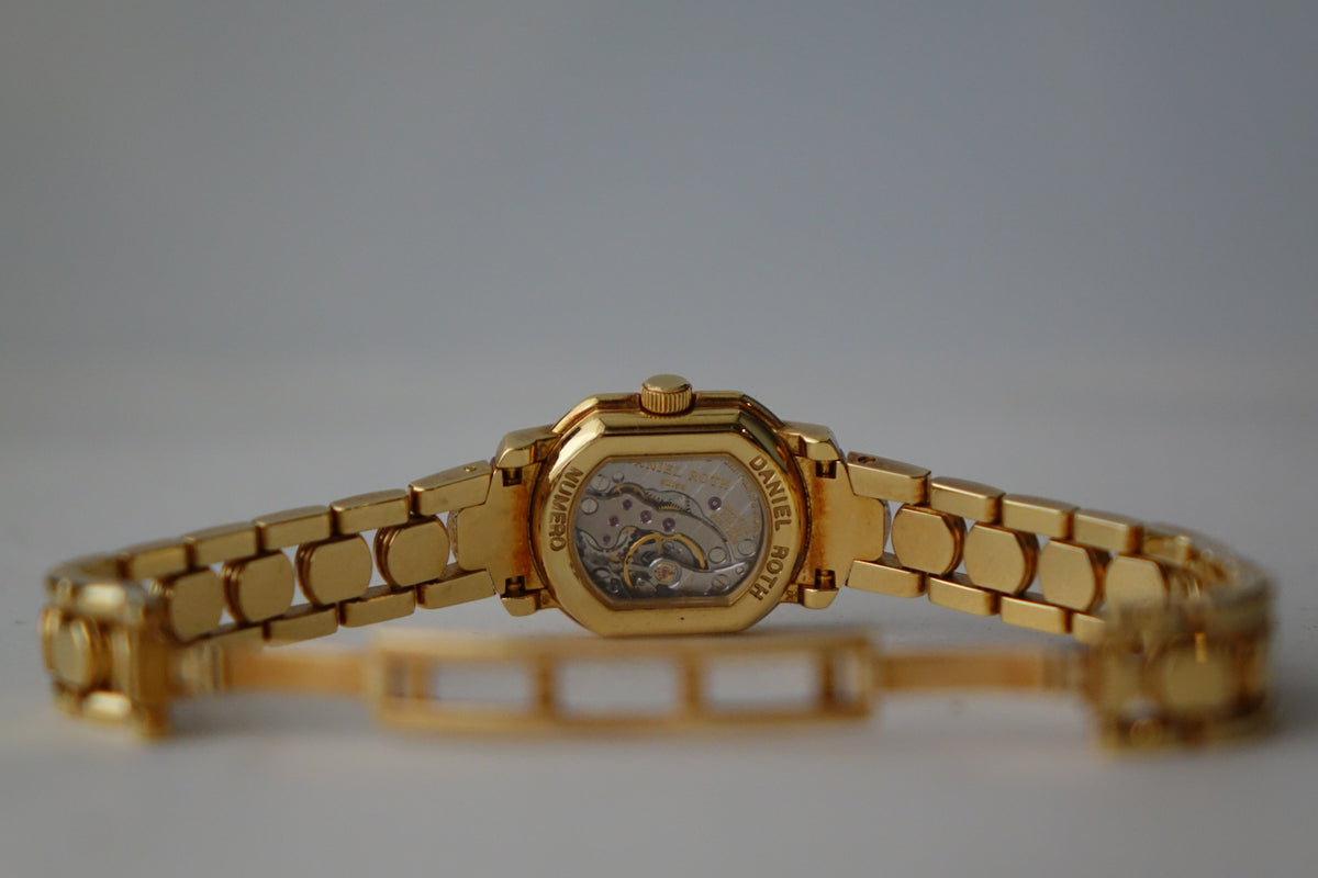 Daniel roth ladies mop dial gold bracelet watch only