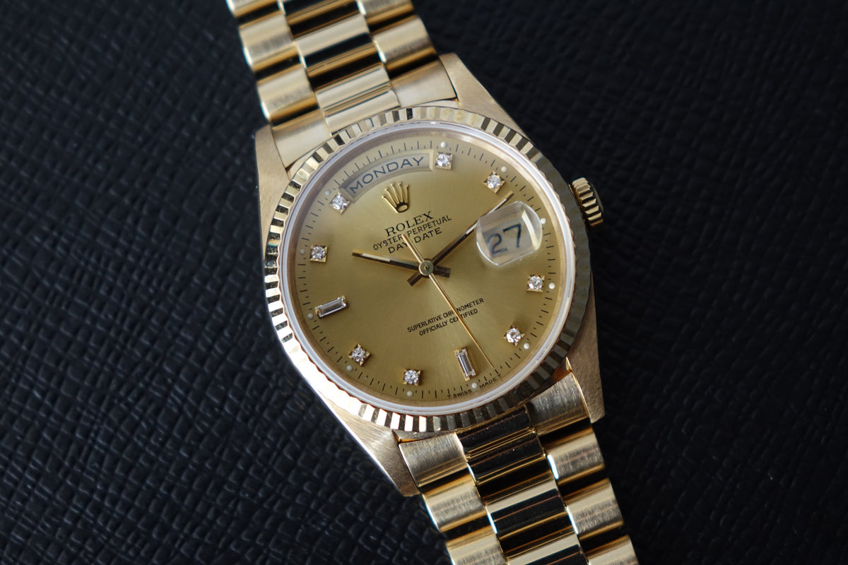 Rolex Daydate President diamond dial 18238 double quickseth