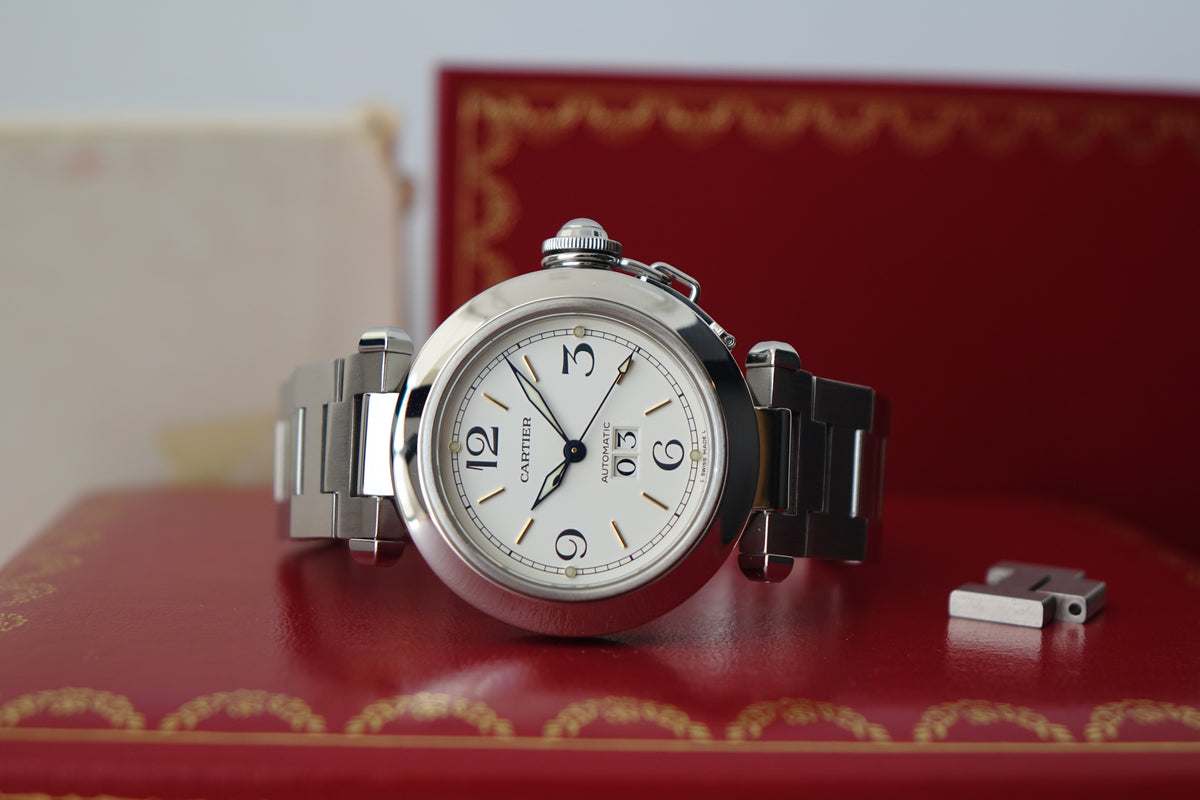 Cartier Pasha 2475 W31044M7 white dial full set