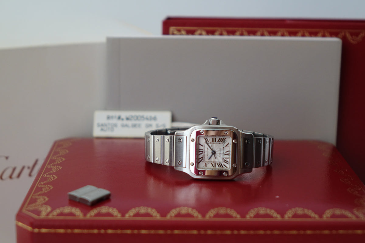 Cartier Santos Galbee 2423 W20054D6 black roman dial full set