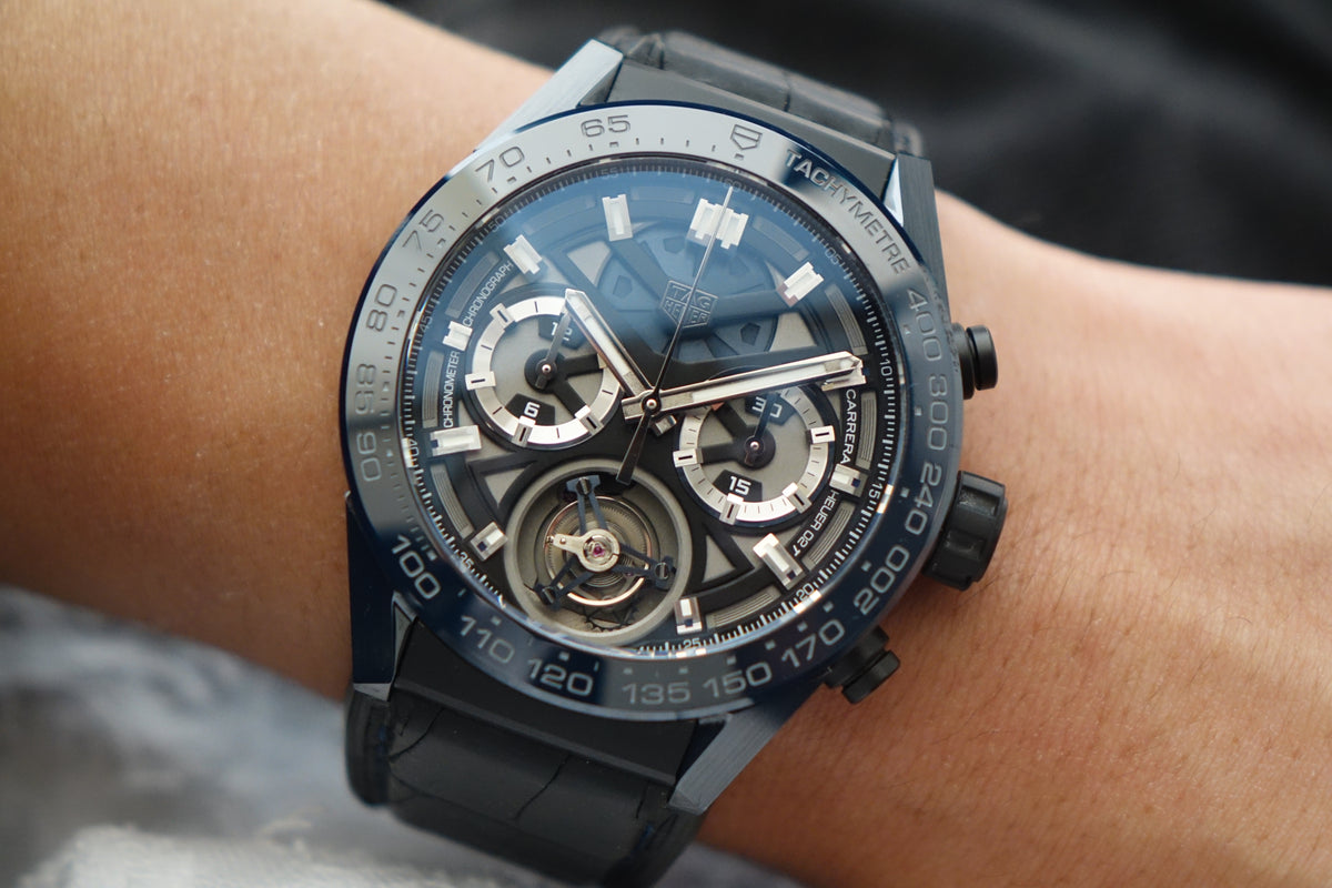 Tag Heuer Carrera Heuer-02 Tourbillon CAR5A93.FC6442 blue dial full set