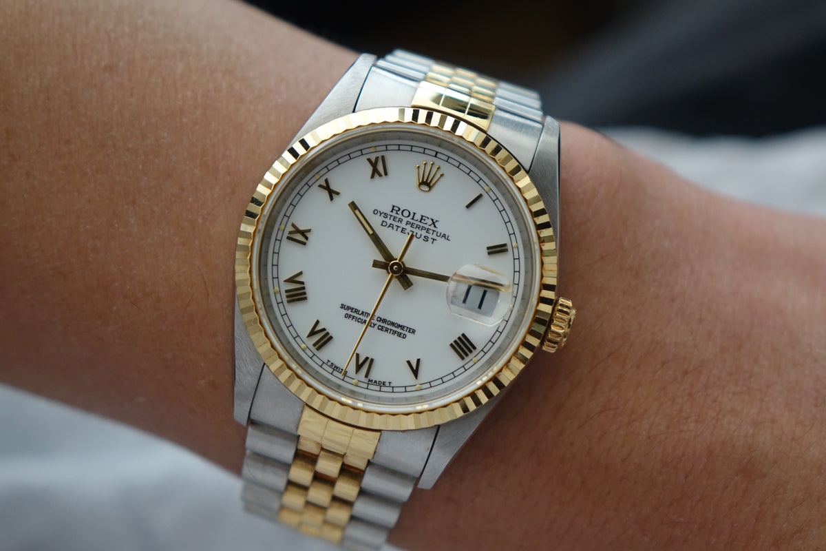 Rolex DateJust 36 16233 white roman full set