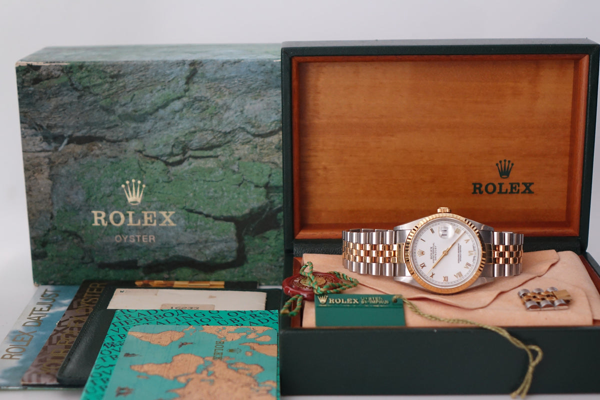 Rolex DateJust 36 16233 white roman full set