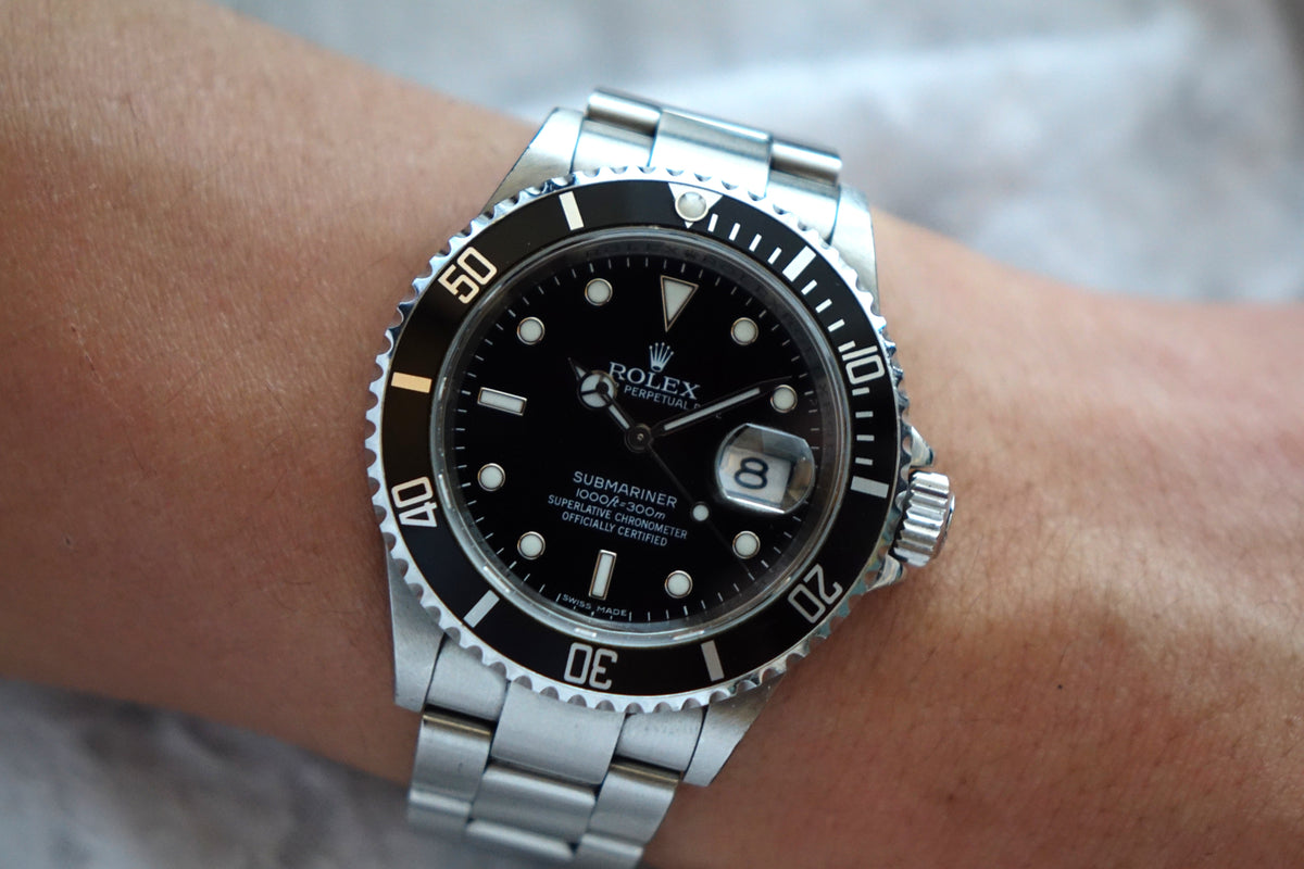 Engraved rehaut Chapter ring Rolex Submariner Date 16610LN full set