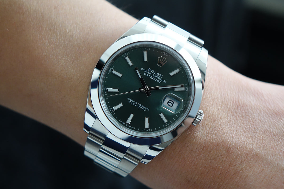 Rolex DateJust 41 126300 Unpolished Mint Green Full Set