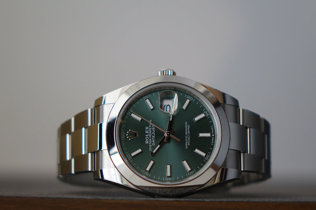 Rolex DateJust 41 126300 Unpolished Mint Green Full Set