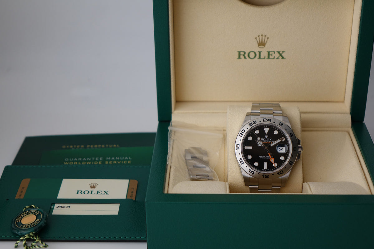Rolex Explorer 2 II 216570 black dial full set