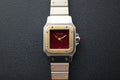 Cartier Santos Carree Burgundy dial 0902 Full Set