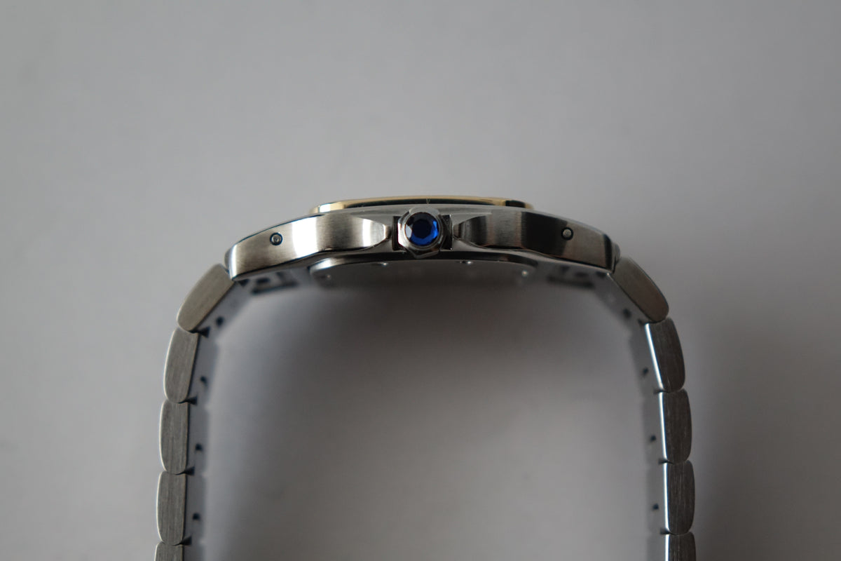 Cartier Santos Galbée 1567 half gold full set