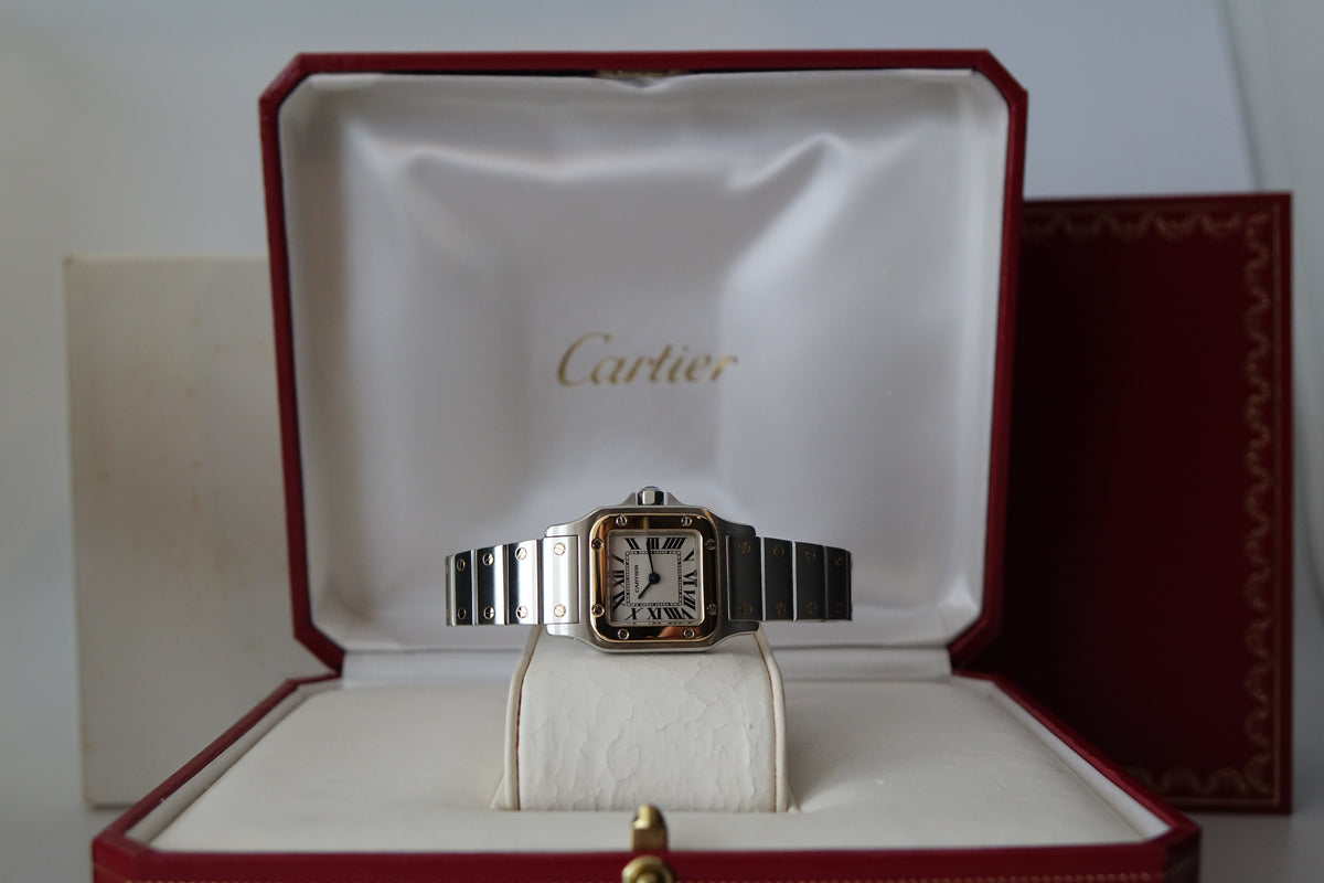 Cartier Santos Galbée 1567 half gold full set