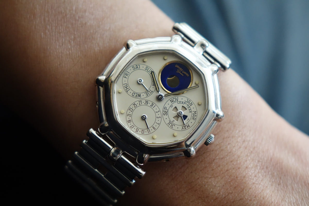 Gerald Genta G2414.4 1st Series success perpetual calendar Lapis Lazuli moonphase full set