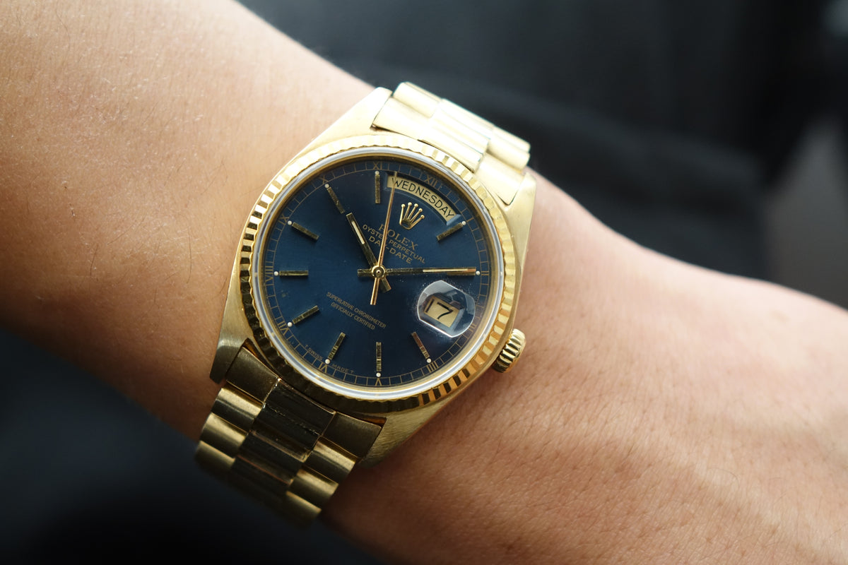 Rolex Daydate 18038 blue dial full set