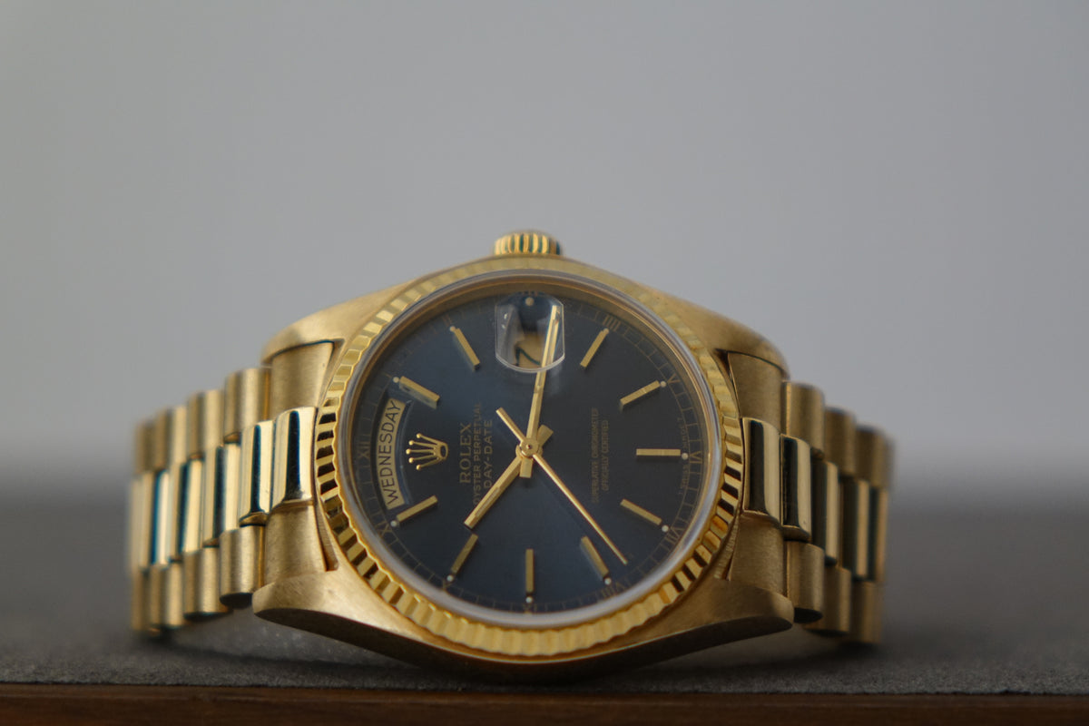 Rolex Daydate 18038 blue dial full set