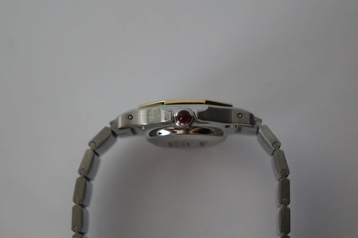 Cartier Santos Octagon 0907 burgundy half gold watch only