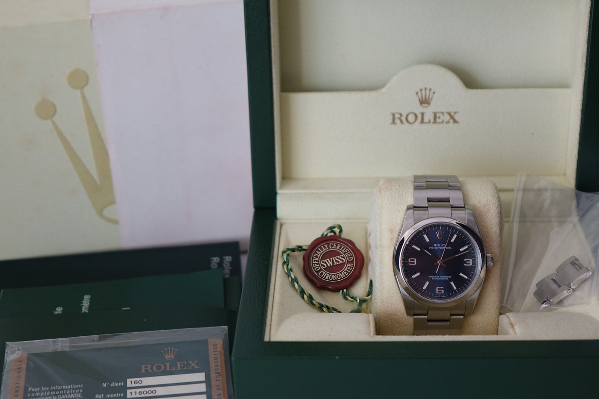 Rolex Oyster Perpetual 36 116000 blue dial full set