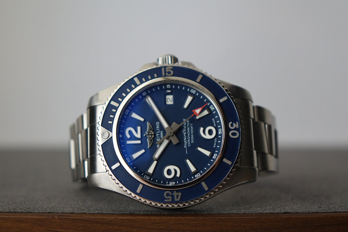Breitling Super Ocean A17366 blue dial full set