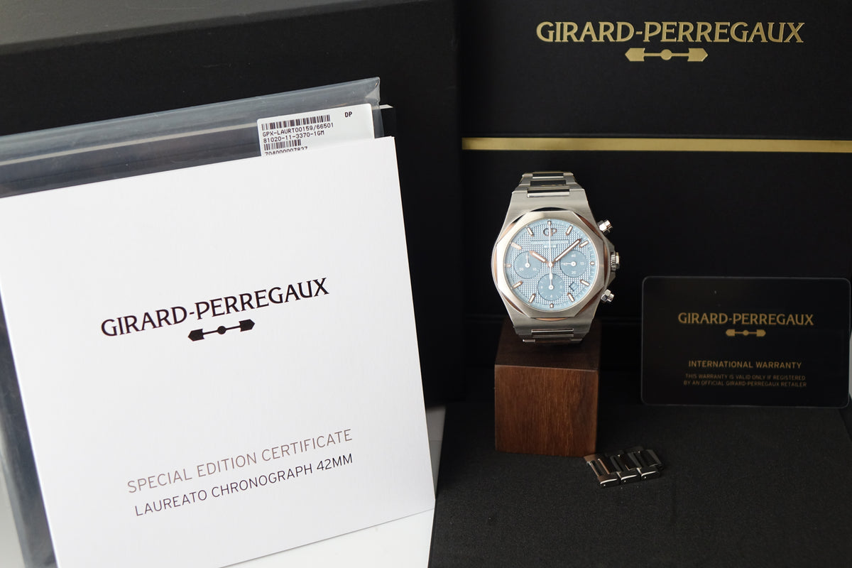 Girard-Perregaux Laureato ice blue 81020-11-3370-1GM full set