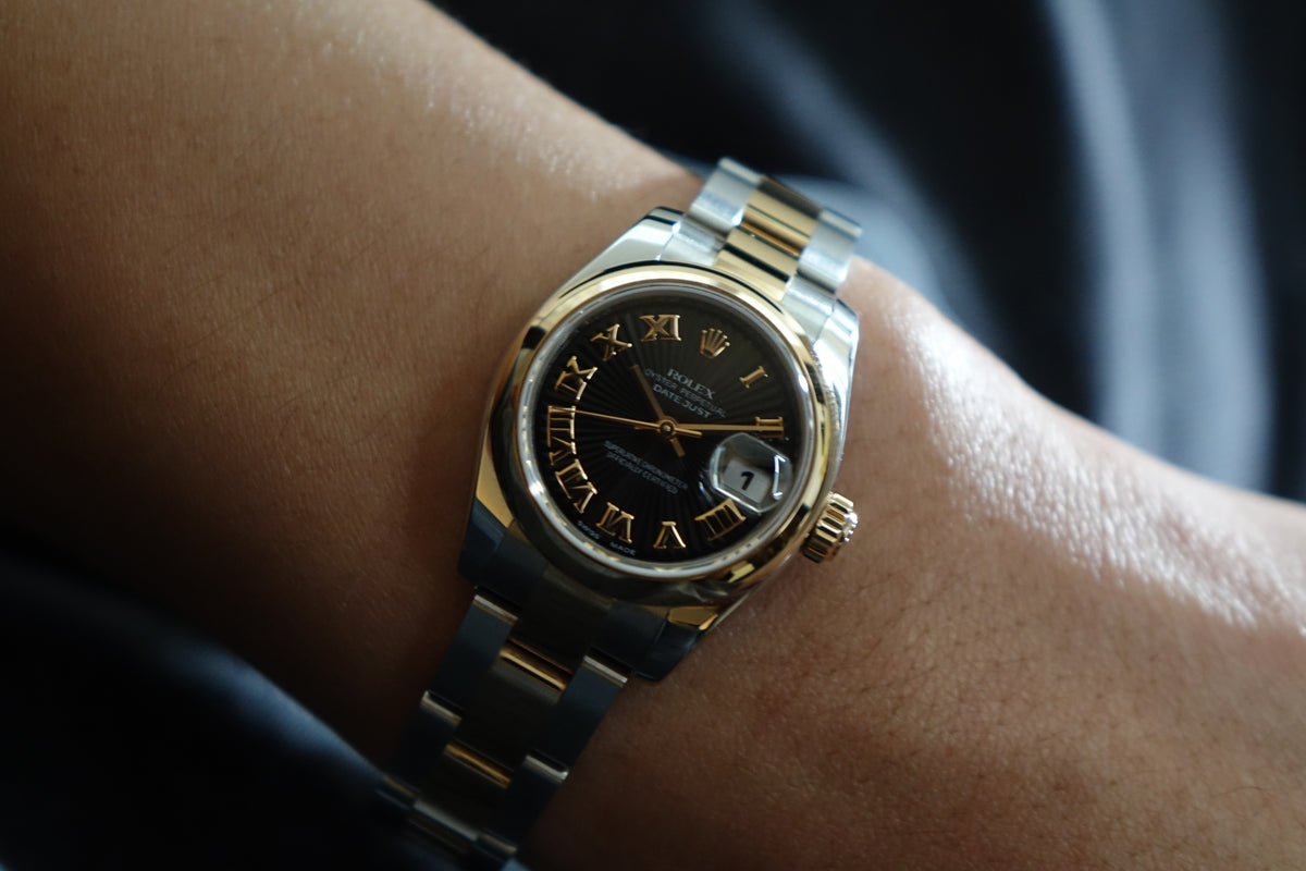Unpolished Rolex DateJust 26 179161 rose gold full set