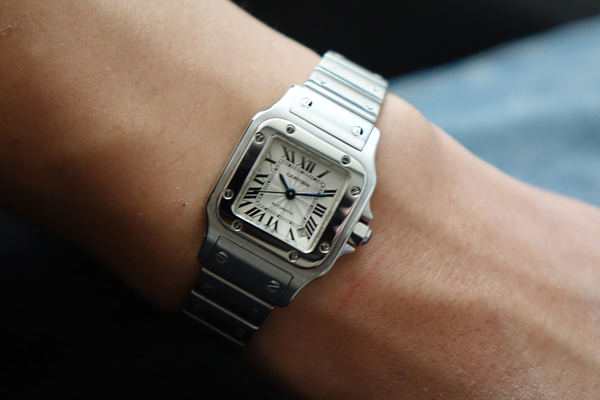Cartier Santos Galbee SM W20054D6 2423 black roman dial watch only
