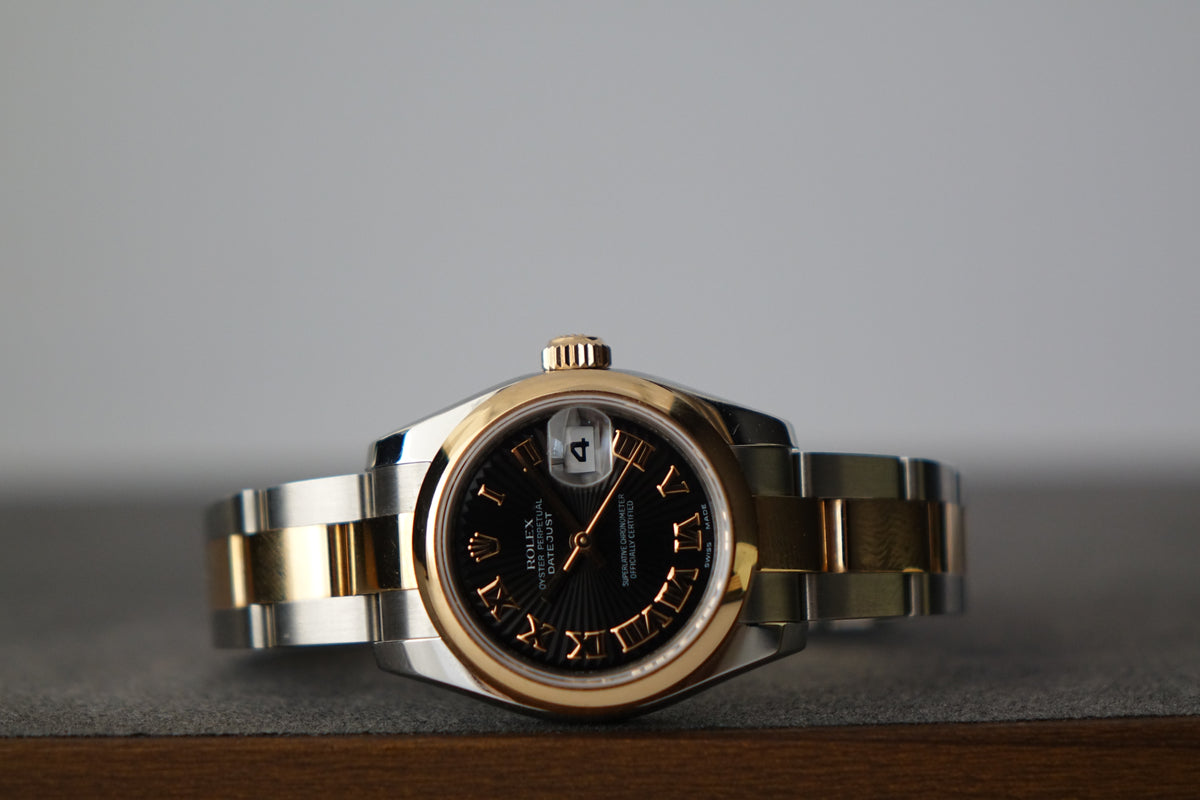 Unpolished Rolex DateJust 26 179161 rose gold full set