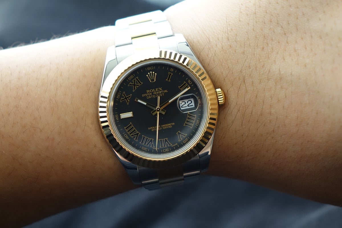 Rolex DateJust II 2 116333 black roman dial full set
