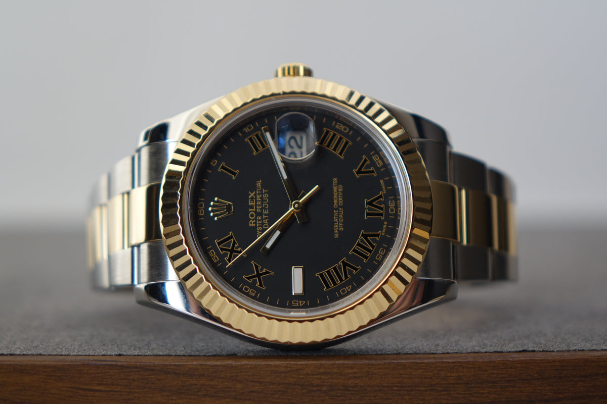 Rolex DateJust II 2 116333 black roman dial full set