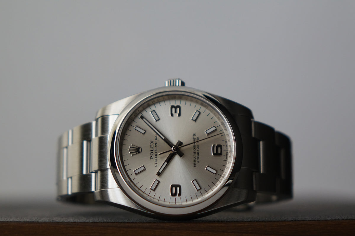 Rolex Oyster Perpetual 34 OP34 114200 silver 369 dial