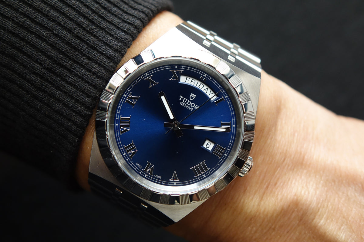 NOS Tudor Royal 41 Blue Roman 28600 full set – Wristime