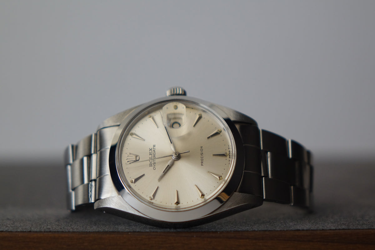 Rolex Oyster Date Precision 6694 silver dial watch only