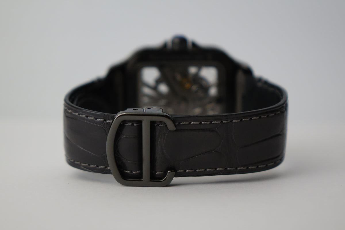 Cartier Santos Skeleton Black ADLC WHSA0009 watch only