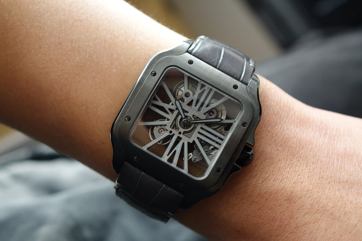 Cartier Santos Skeleton Black ADLC WHSA0009 watch only